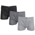 Black-Grey - Front - Tom Franks Mens Plain Jersey Boxer Shorts (3 Pairs)
