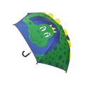 Green-Blue - Front - Drizzles Childrens-Kids 3D Dino Umbrella