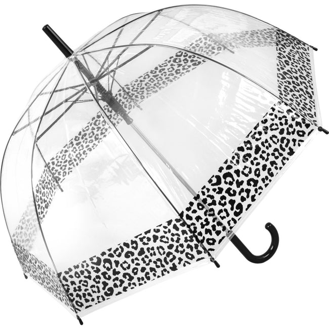 Clear - Back - Susino Leopard Print Border Clear Umbrella