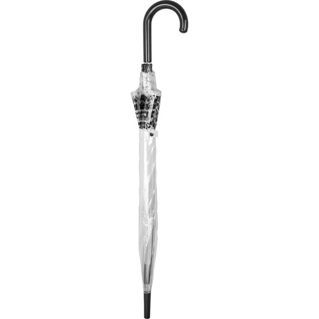 Clear - Side - Susino Leopard Print Border Clear Umbrella