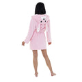 Pink - Back - Brave Soul Ladies-Womens Bunny Rabbit Hooded Dressing Gown
