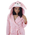 Pink - Side - Brave Soul Ladies-Womens Bunny Rabbit Hooded Dressing Gown