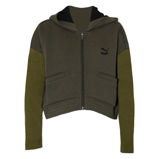Olive Night - Front - Puma Childrens-Kids Evo Hoodie
