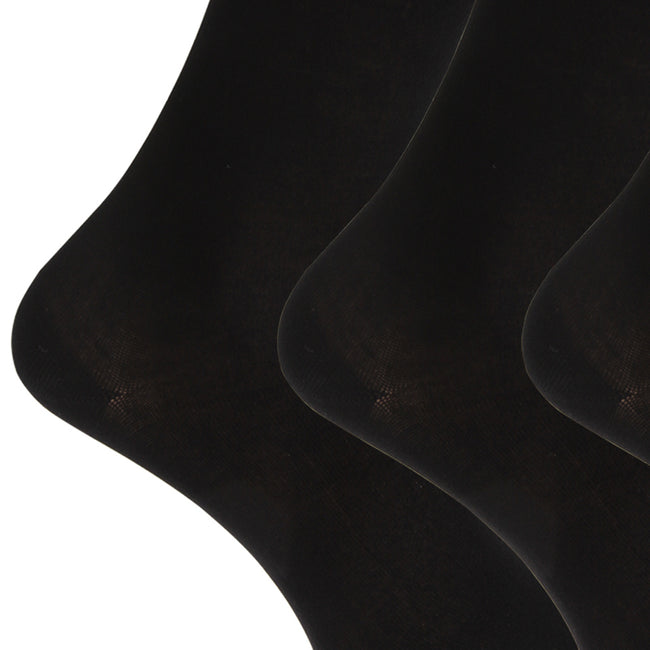 Black - Front - Womens-Ladies Extra Fine Silk Touch Bamboo Socks (3 Pairs)