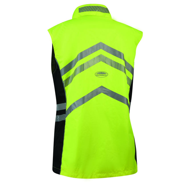 Hi Vis Yellow - Back - Weatherbeeta Childrens-Kids Reflective Waterproof Gilet