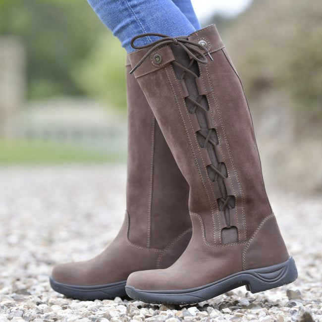 Brown - Back - Dublin Unisex Adult Avoca Leather Boots