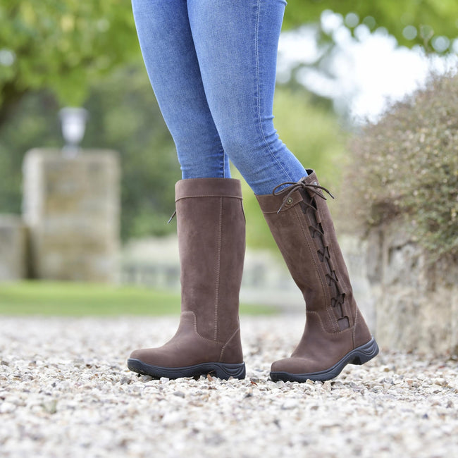 Brown - Side - Dublin Unisex Adult Avoca Leather Boots