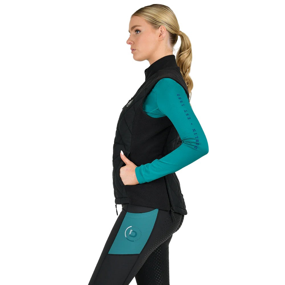 Black - Side - Dublin Womens-Ladies Quinn Quilted Body Warmer