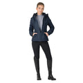Navy - Side - Weatherbeeta Womens-Ladies Protect High-Neck Jacket