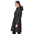 Black - Side - Dublin Womens-Ladies Waterproof Long Jacket