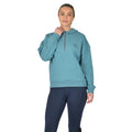 Washed Teal - Front - Dublin Womens-Ladies Hooded Quarter Zip Fleece Top