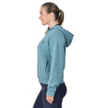 Washed Teal - Side - Dublin Womens-Ladies Hooded Quarter Zip Fleece Top