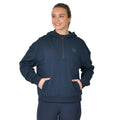 Navy - Front - Dublin Womens-Ladies Hooded Quarter Zip Fleece Top