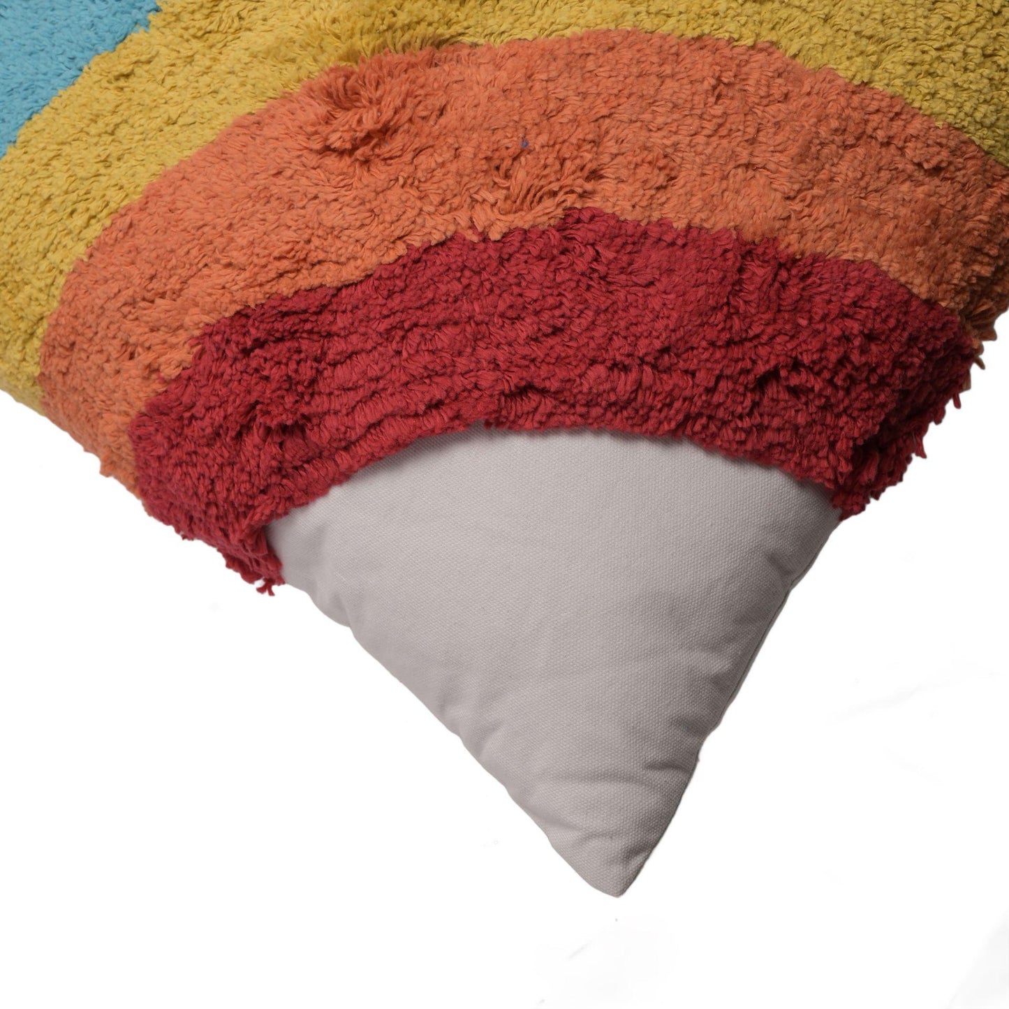 Multi-coloured - Side - Rainbow Tufted Cushion 45CM X 45CM