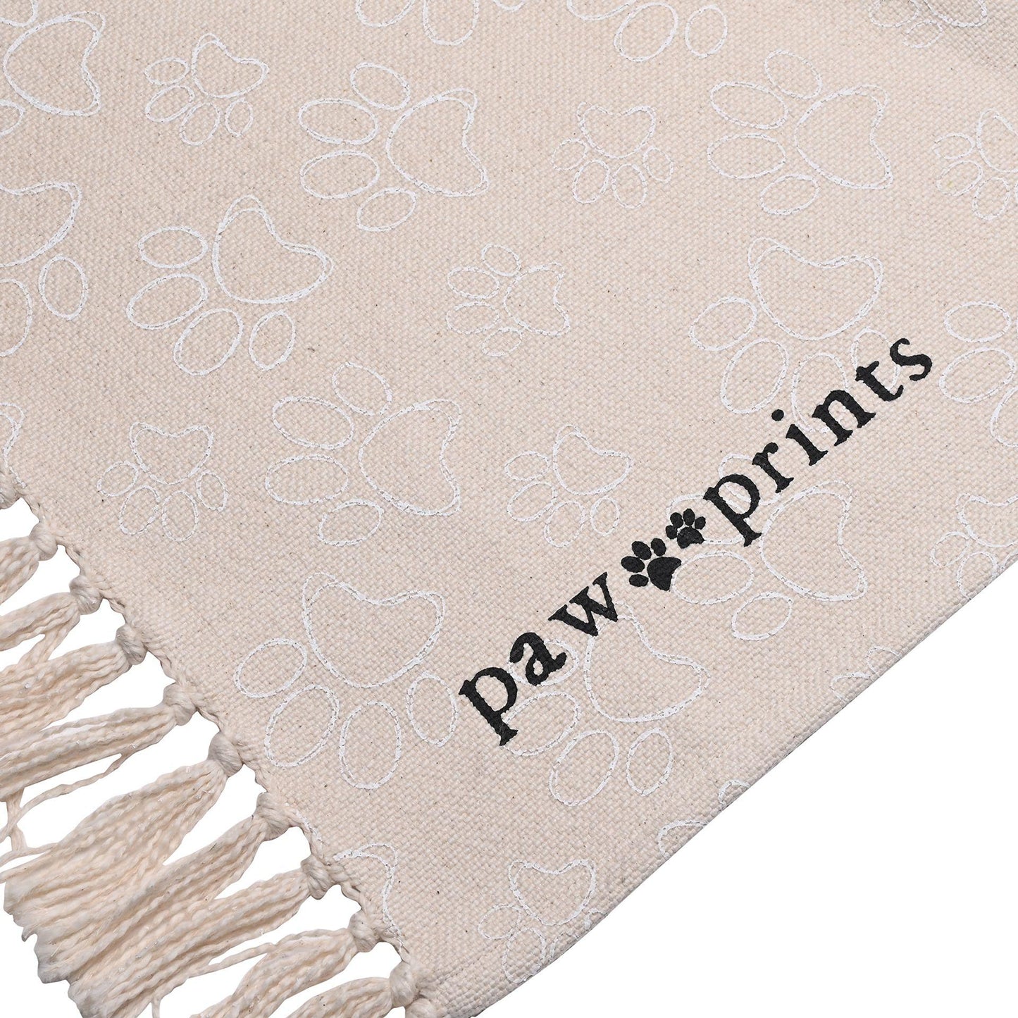 Natural - Back - Best of Breed 120cm x 180cm Paw Print Pet Blanket