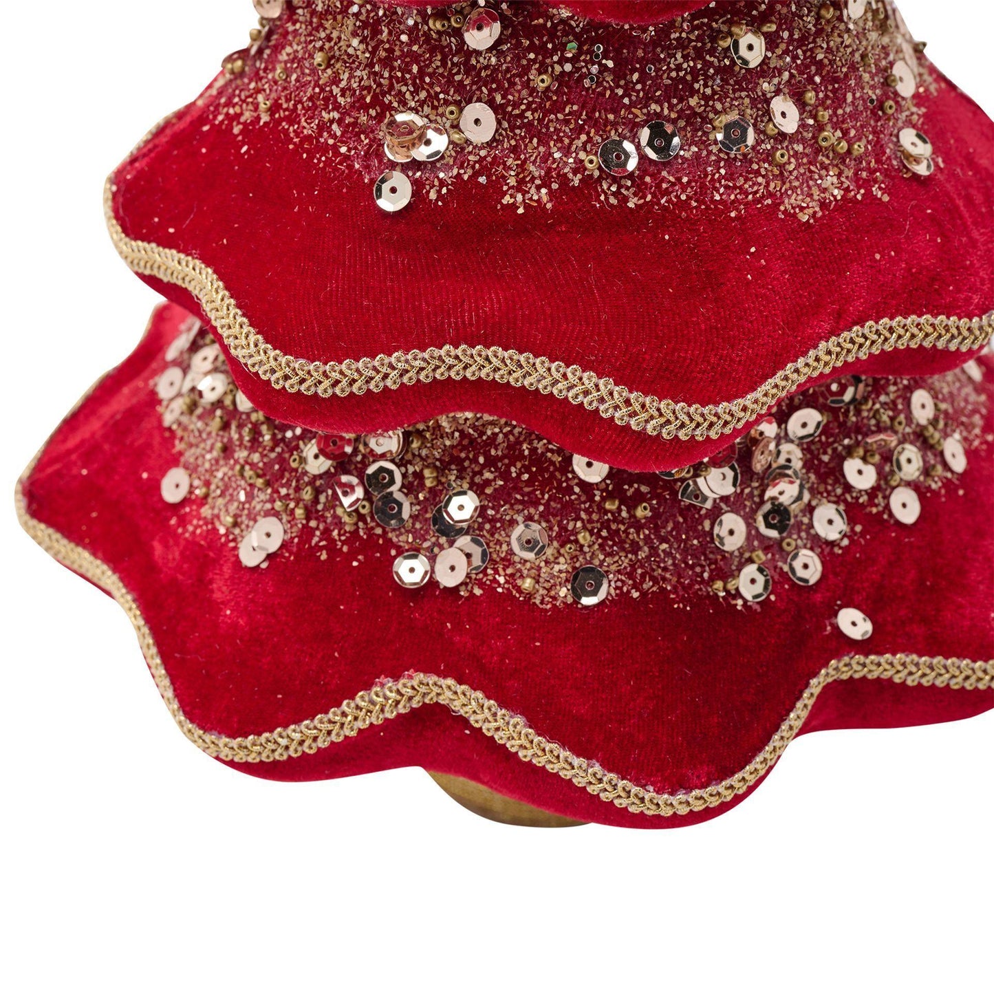 red - Side - Red Velvet Christmas Tree 35cm