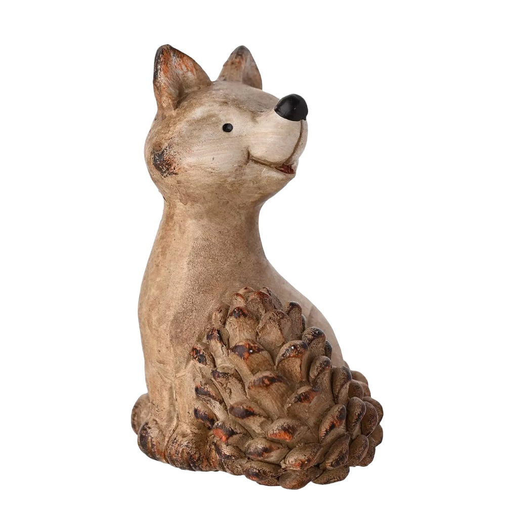 Brown - Side - Country Living Wood Effect Fox Christmas Decoration