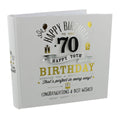 White - Front - Signography Birthday Boy Photo Album 4 x 6 - 70th