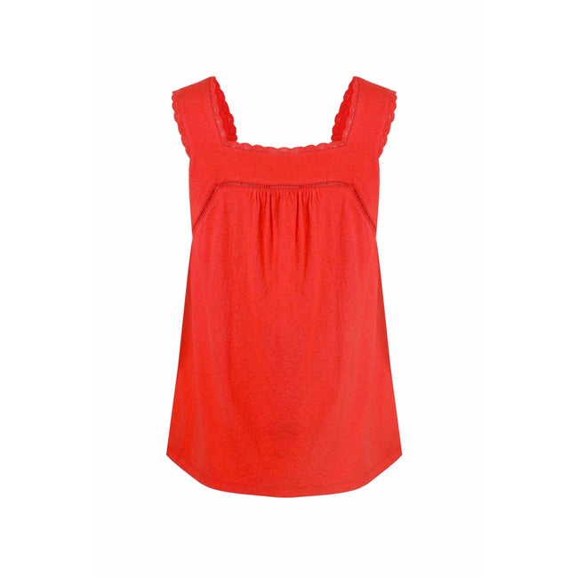 Tango Red - Back - Weird Fish Womens-Ladies Chelle Organic Cotton Square Neck Vest Top
