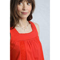Tango Red - Close up - Weird Fish Womens-Ladies Chelle Organic Cotton Square Neck Vest Top