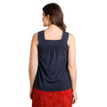 Navy - Pack Shot - Weird Fish Womens-Ladies Chelle Organic Cotton Square Neck Vest Top