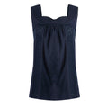 Navy - Front - Weird Fish Womens-Ladies Chelle Organic Cotton Square Neck Vest Top
