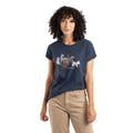 Navy - Side - Weird Fish Womens-Ladies Walkies Slub Organic T-Shirt