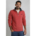 Barberry Red Marl - Side - Weird Fish Mens Newark Grid Eco Friendly Quarter Zip Fleece Top