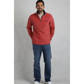 Barberry Red Marl - Pack Shot - Weird Fish Mens Newark Grid Eco Friendly Quarter Zip Fleece Top