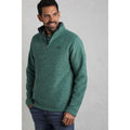 Leaf Green - Side - Weird Fish Mens Newark Grid Eco Friendly Quarter Zip Fleece Top