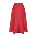 Crimson - Back - Weird Fish Womens-Ladies Lathika Tiered Organic Cotton Midi Skirt