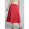 Crimson - Lifestyle - Weird Fish Womens-Ladies Lathika Tiered Organic Cotton Midi Skirt
