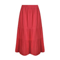 Crimson - Front - Weird Fish Womens-Ladies Lathika Tiered Organic Cotton Midi Skirt