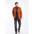 Brick Orange - Front - Weird Fish Mens Merrill Textured Eco Friendly Full Zip Fleece Top