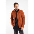 Brick Orange - Side - Weird Fish Mens Merrill Textured Eco Friendly Full Zip Fleece Top