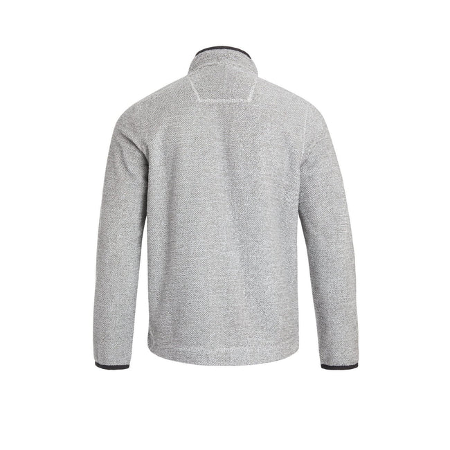 Frost Grey - Back - Weird Fish Mens Merrill Textured Eco Friendly Full Zip Fleece Top