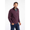 Aubergine - Front - Weird Fish Mens Merrill Textured Eco Friendly Full Zip Fleece Top
