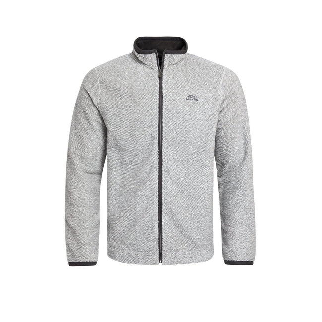 Frost Grey - Front - Weird Fish Mens Merrill Textured Eco Friendly Full Zip Fleece Top