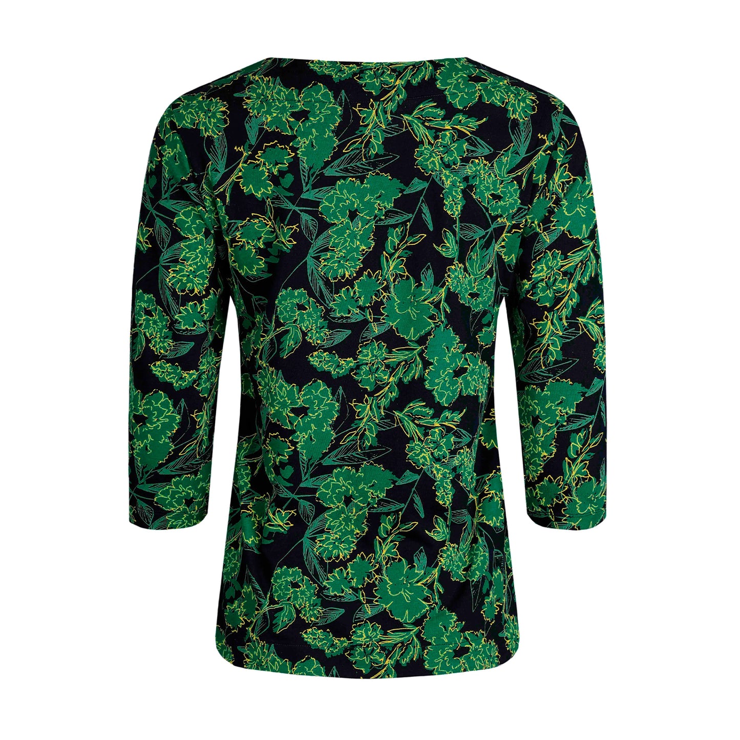 Night Blue - Back - Weird Fish Womens-Ladies Pinto Leaf Print Jersey Organic T-Shirt
