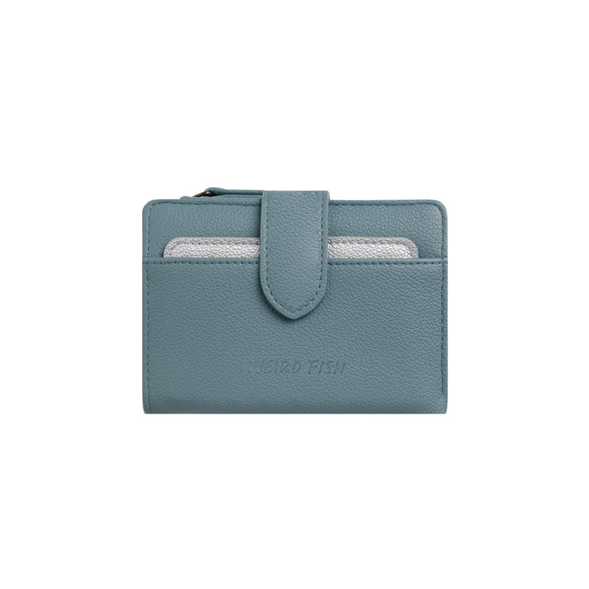 Mineral Blue - Front - Weird Fish Tabytha Plain Vegan Leather Coin Purse