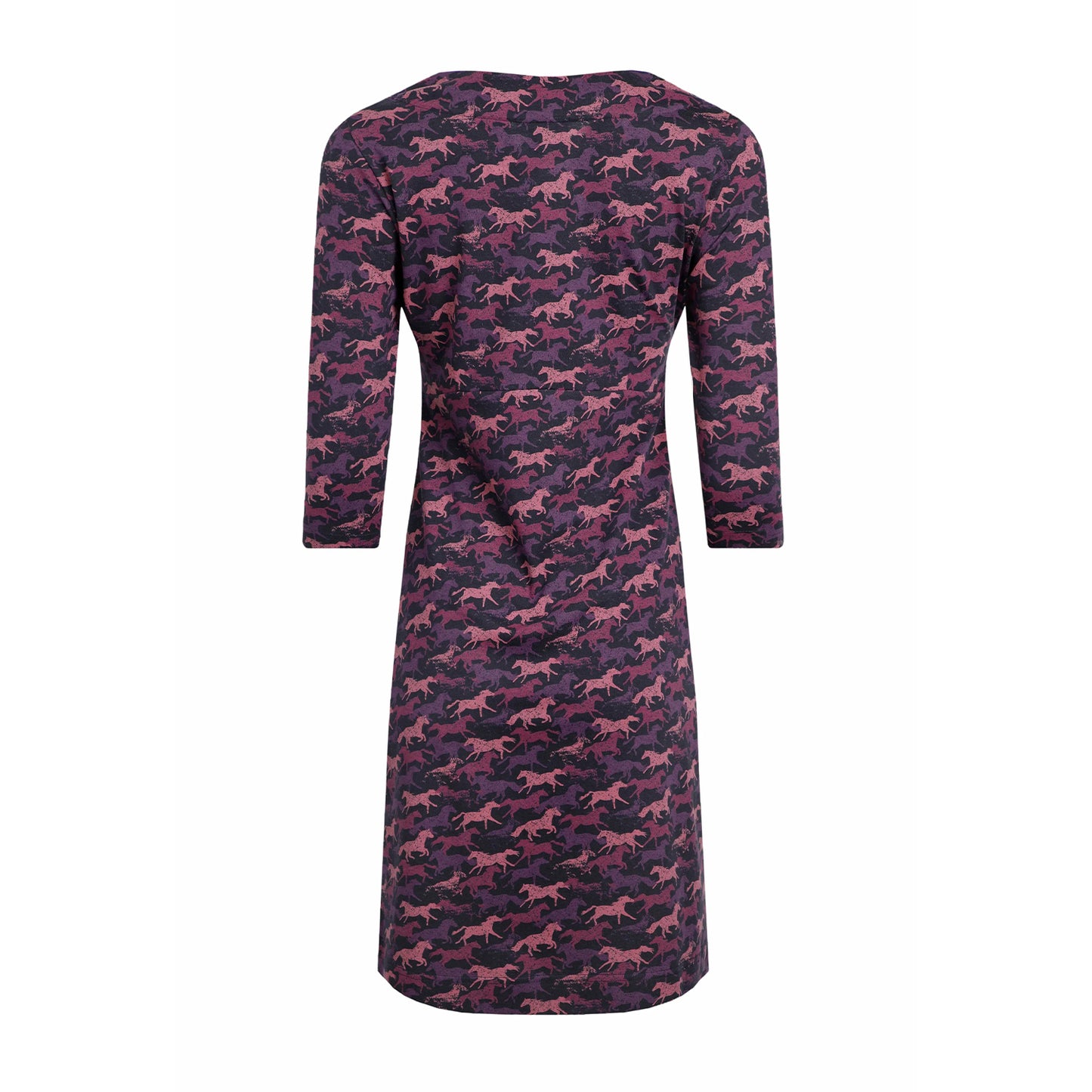 Mulled Wine - Back - Weird Fish Womens-Ladies Starshine Horse Jersey Organic Casual Dress