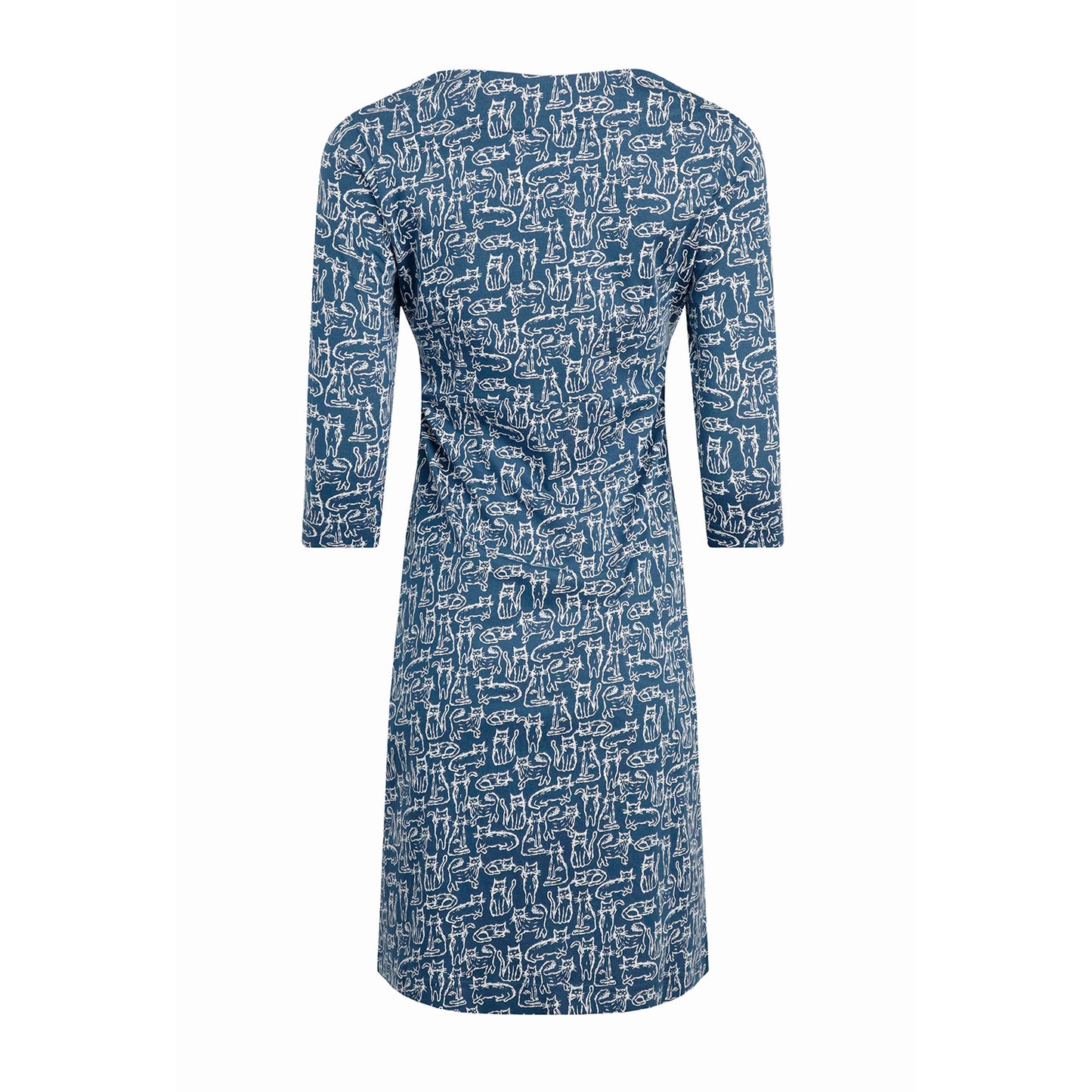 Light Blue - Back - Weird Fish Womens-Ladies Starshine Dog Jersey Organic Casual Dress