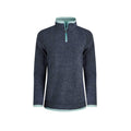 Rich Navy - Front - Weird Fish Womens-Ladies Beye Grid Eco Friendly Quarter Zip Fleece Top