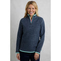 Rich Navy - Pack Shot - Weird Fish Womens-Ladies Beye Grid Eco Friendly Quarter Zip Fleece Top
