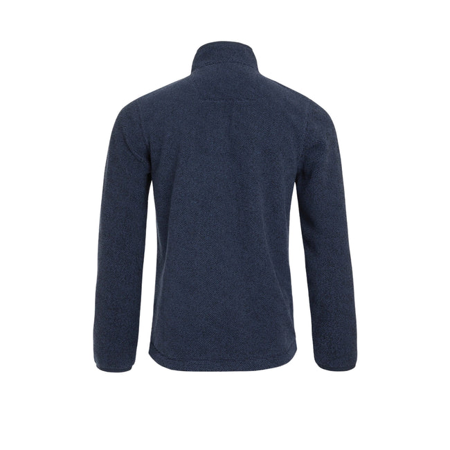 Navy - Back - Weird Fish Mens Errill Textured Eco Friendly Quarter Zip Fleece Top