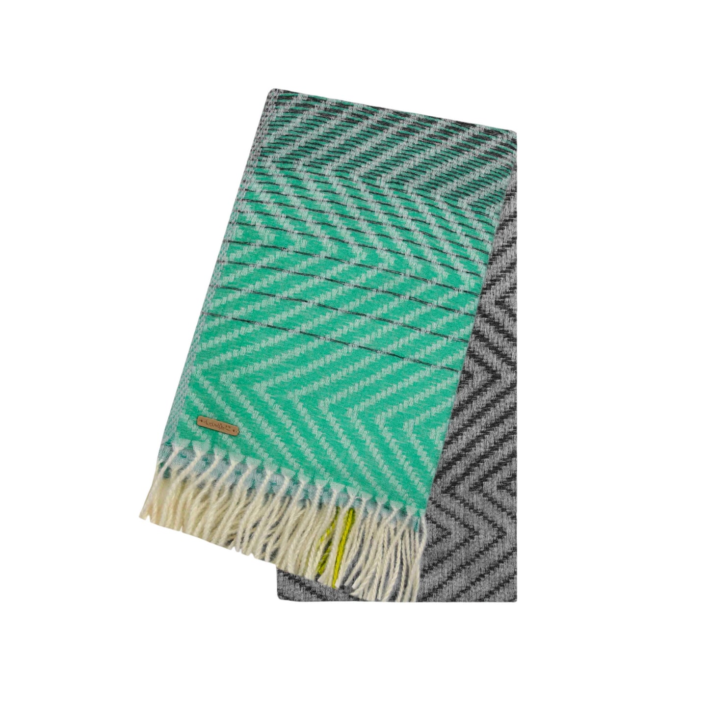 Navy - Back - Weird Fish Jadida Zig Zag Brushed Scarf