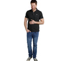 Black - Pack Shot - Weird Fish Mens Miles Pique Organic Polo Shirt