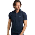 Navy - Side - Weird Fish Mens Miles Pique Organic Polo Shirt
