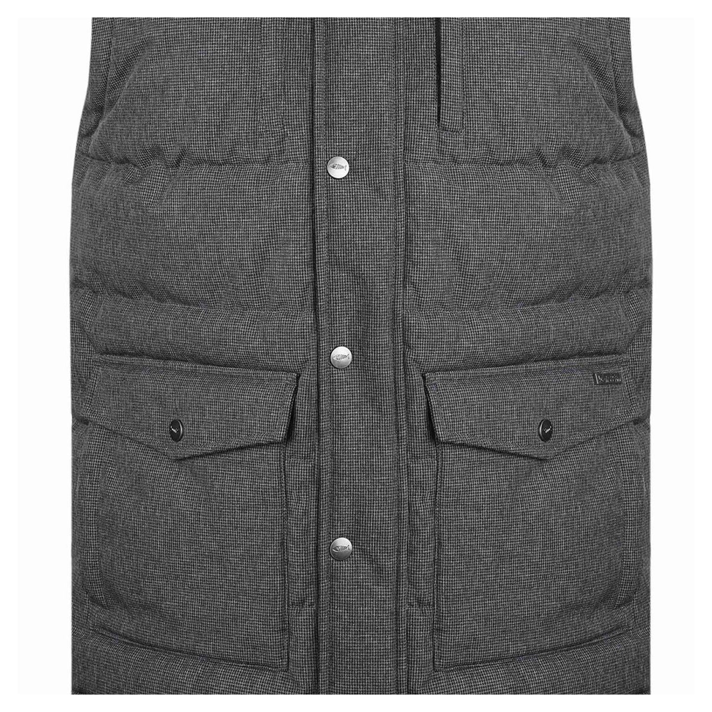 Anthracite - Side - Weird Fish Mens Houndstooth Padded Gilet