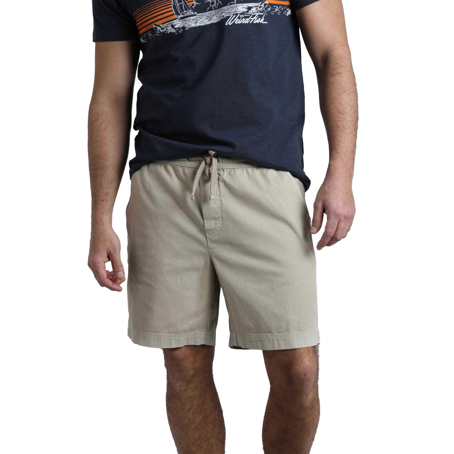 Flint Stone - Side - Weird Fish Mens Weston Canvas Shorts